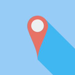 map pointer single flat icon vector image