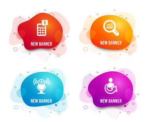 microphone calculator and data analysis icons vector image