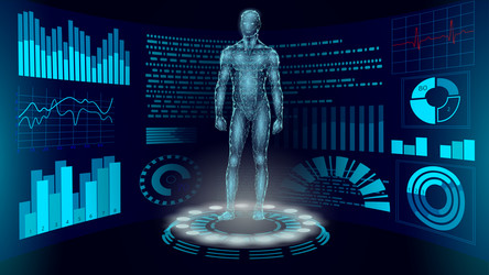 robot cyborg with artificial intelligence system vector image