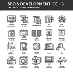 Seo and app development search engine vector