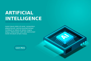 artificial intelligence ai web banner isometric vector image