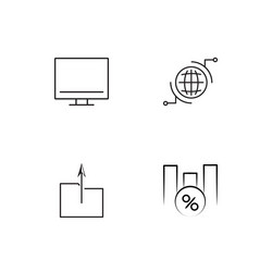 data analytics linear icons set simple outline vector image