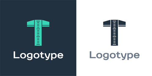 Logotype t-square line for professional drafting vector