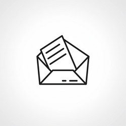 mail open envelope outline icon email line vector image