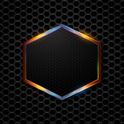 Metallic Hexagonal Frame Background vector image