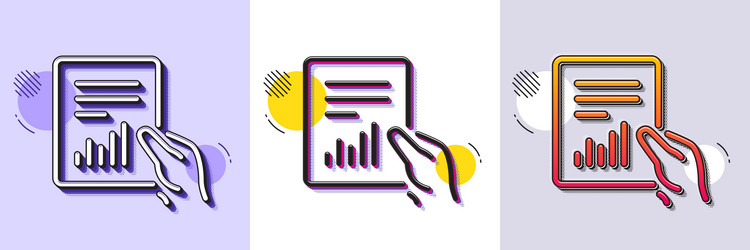 report document line icon analysis chart vector image