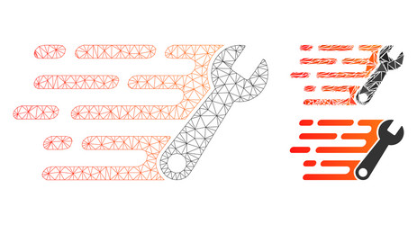 rush wrench mesh carcass model and triangle vector image