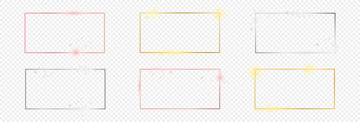 set of six rectangular shape frames vector image