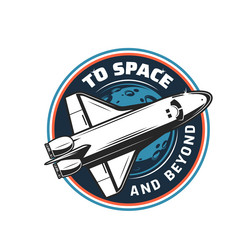 spaceship icon space rocket shuttle in galaxy vector image