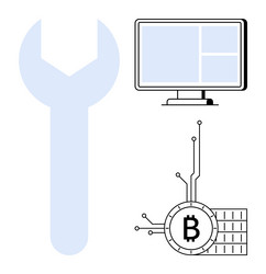 technology and digital solutions computer monitor vector image
