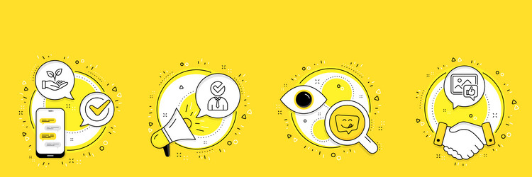 vacancy helping hand and yummy smile icons set vector