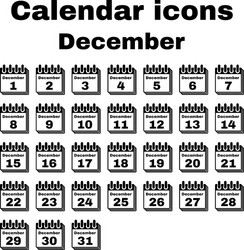 Calendar icon december symbol flat vector