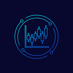 candlestick chart icon in linear design vector image