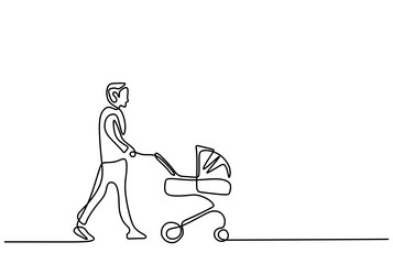 continuous single line drawing of young happy vector image