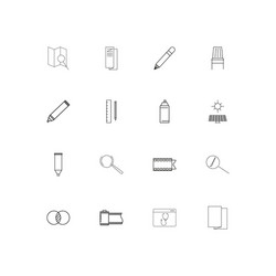 creative process and design simple linear icons vector image