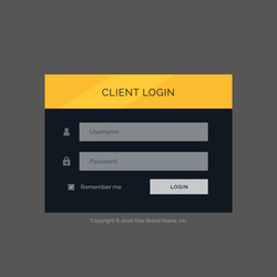 Dark login template ui design Royalty Free Vector Image