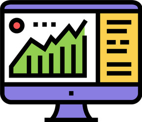 Infographic on computer display color icon vector