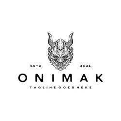 Japanese Oni Mask Logo Vector Image
