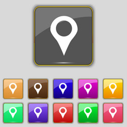 Map pointer gps location icon sign set with eleven vector