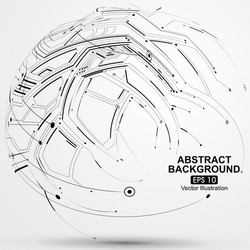 point and line constructed the sphere wireframe vector image