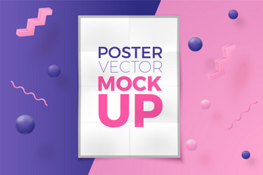 realistic poster abstract scene with text vector image