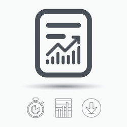 Report file icon document page with statistics vector