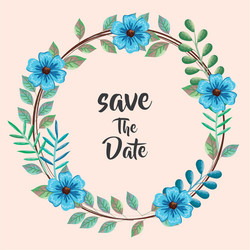 save the date circular frame vector image