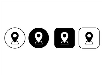 set of address icons with map outline location vector image