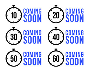 set of simple timers coming soon or countdown vector