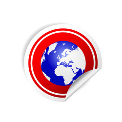 Sticker template with jupiter planet isolated Vector Image