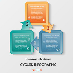 Template with text areas on 3 positions vector