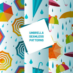 Umbrella open and closed set seamless patterns vector