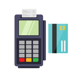 using pos terminal concept credit card payment vector image