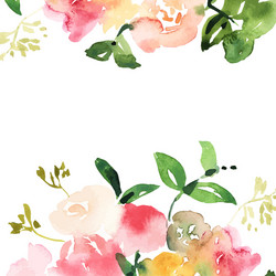 Watercolor Floral Bouquet Vector Image