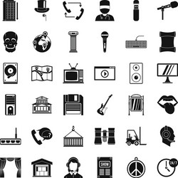 widget icons set simple style vector image