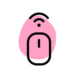 wireless mouse connected to device via bluetooth vector image