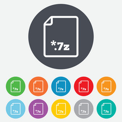 archive file icon download 7z button vector image