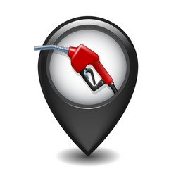 black glossy style map pointer with fuel handle vector image