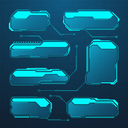 blue futuristic hud or ui elements sci-fi user vector image