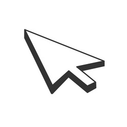click pointer arrow 3d icon isolated flat design vector image