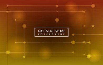 golden digital network connection technology vector