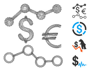 Hatched currency charts mesh vector