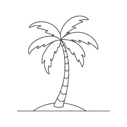 palm tree single continuous line art flat vector image