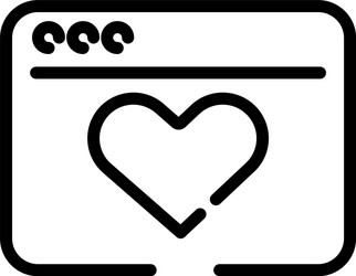template webpage with heart line style icon vector image