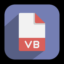 vb document flat icons format file type symbol vector image