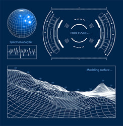 futuristic user interface hud tech elements vector image