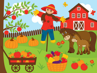 Harvest set vector