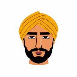 Indian punjabi man on white background Royalty Free Vector