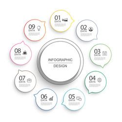 Infographics circle timeline with 9 number data vector