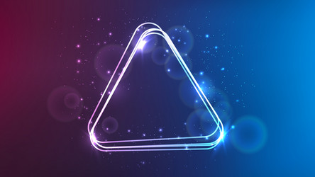 neon rounded triangle frame with shining effects vector image